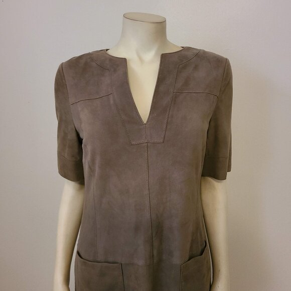 W BY WORTH Suede/Leather Shift Dress, Size 6 - Picture 4 of 7